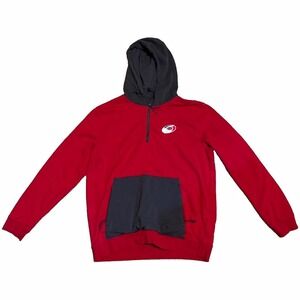 Levelwear Carolina Hurricanes Half Zip Fleece Hoodie Red Black Mens XL